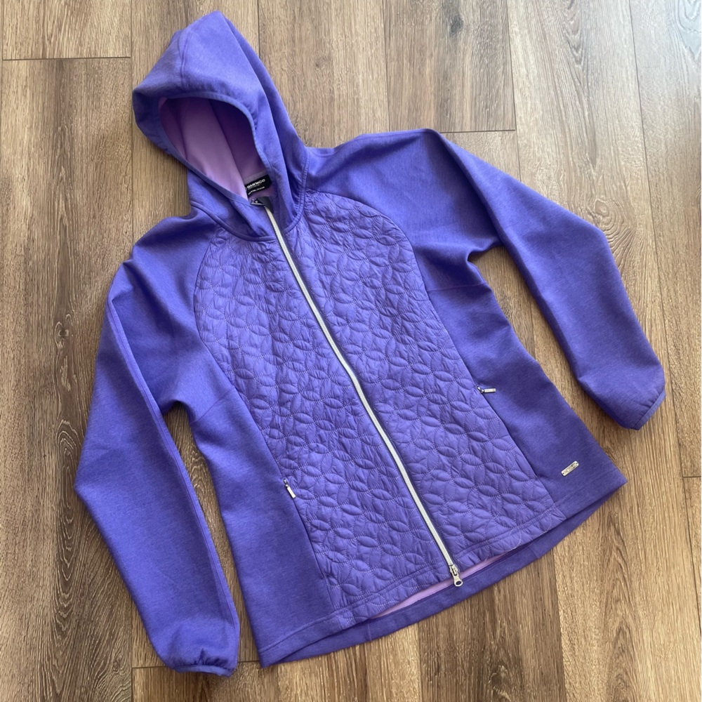 Sunice Purple Hooded Quilted Windbreaker Large